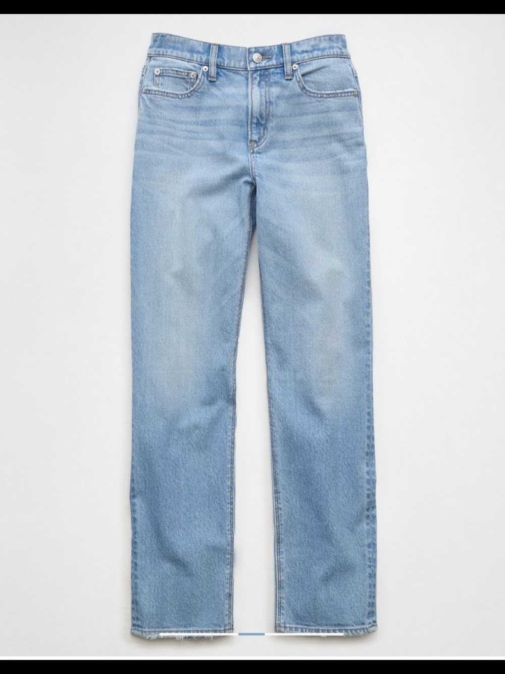 AE Super High Rise Ankle Straight light wash zipper light distressing-12 Long